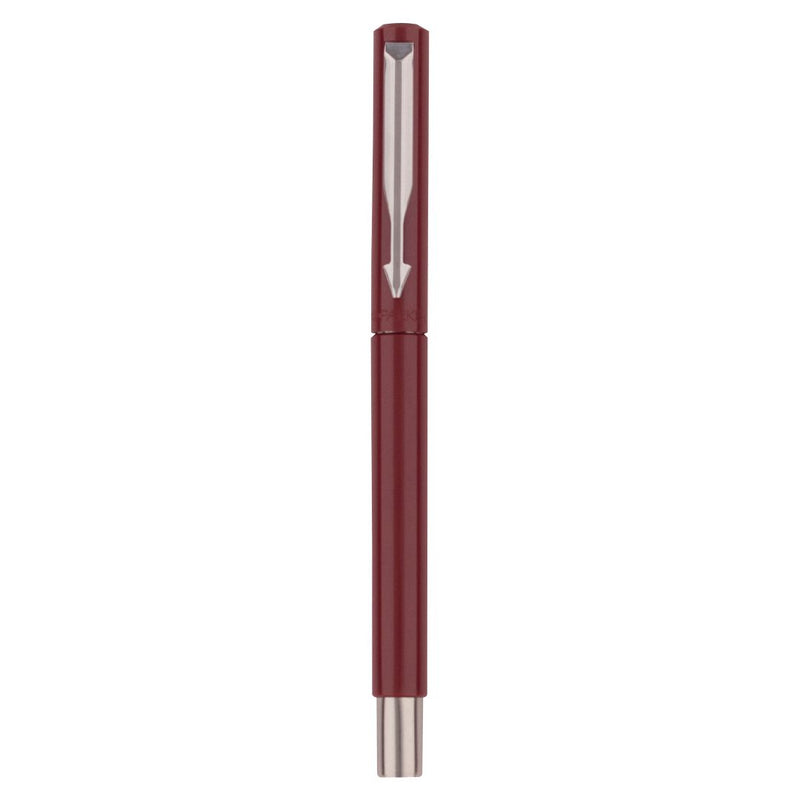 Parker Vector Standard Roller Ball Pen Chrome Trim Red Body Color