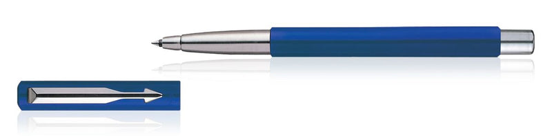 Parker Vector Standard Roller Ball Pen Chrome Trim Blue Body Color