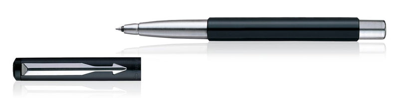 Parker Vector Standard Roller Ball Pen Chrome Trim Black Body Color