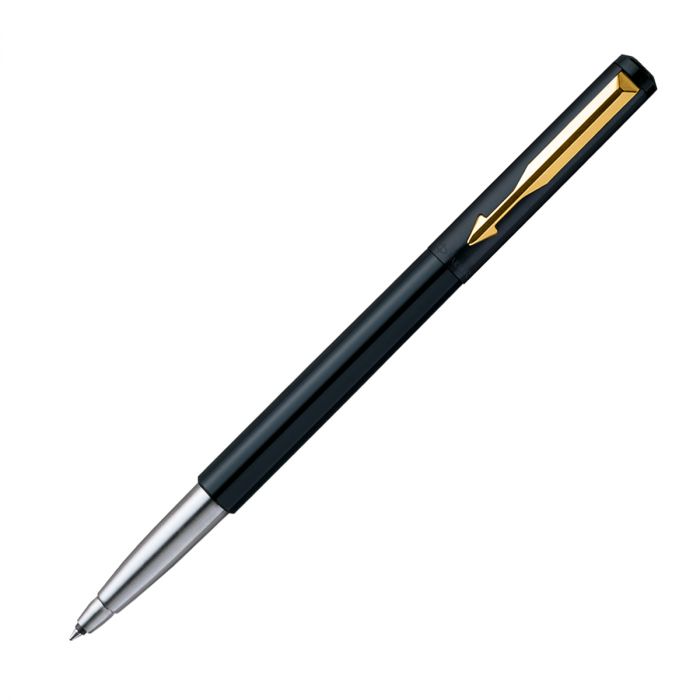 Parker Vector Standard Roller Ball Pen Gold Trim Black Body Color
