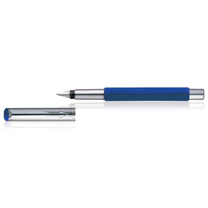 Parker Vector Metallix Fountain Pen Blue Body Color (Fine Nib )With Quink