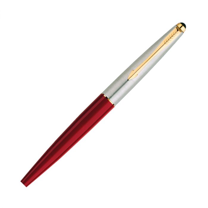 Parker Galaxy Standard Gold Trim Roller Ball Pen Red Body Color