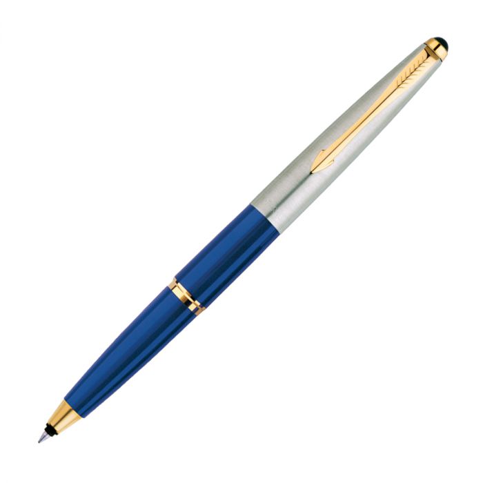 Parker Galaxy Standard Gold Trim Roller Ball Pen Blue Body Color