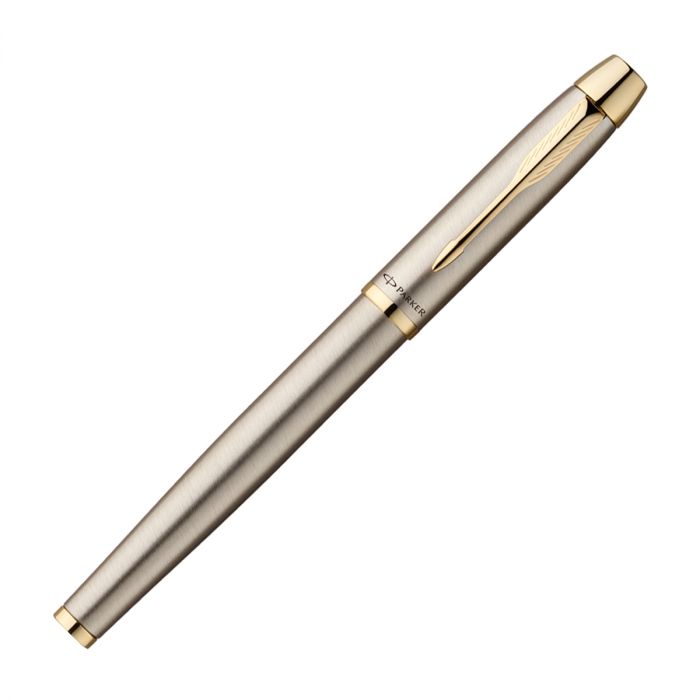 Parker IM Brushed Metal Gold Trim Roller Ball Pen