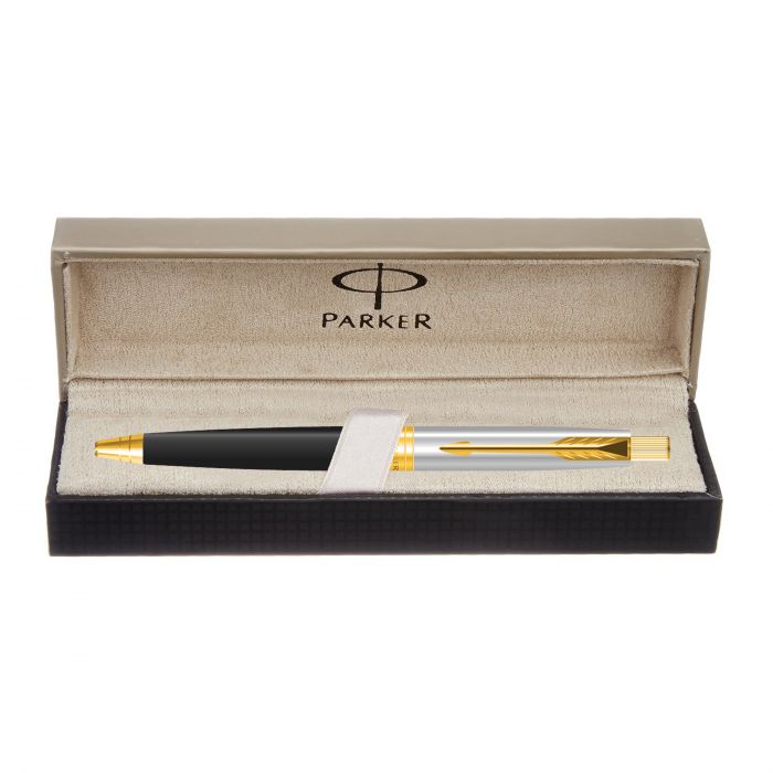 Parker Aster Shiny Black Gold Trim Ball Pen