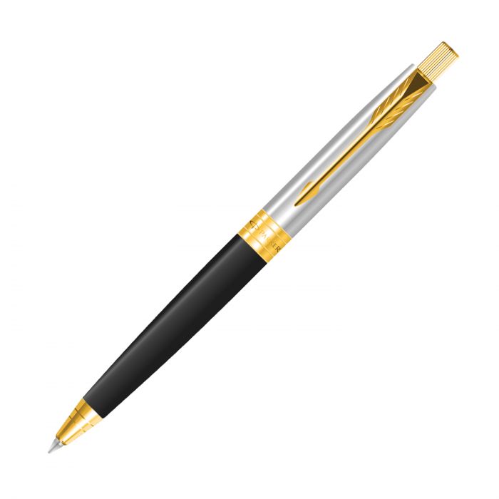 Parker Aster Shiny Black Gold Trim Ball Pen