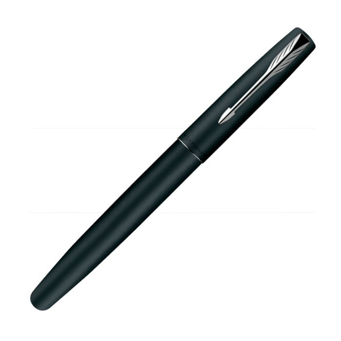 Parker Frontier Matte Black Chrome Trim Roller Ball Pen + Card Holder Gift Set