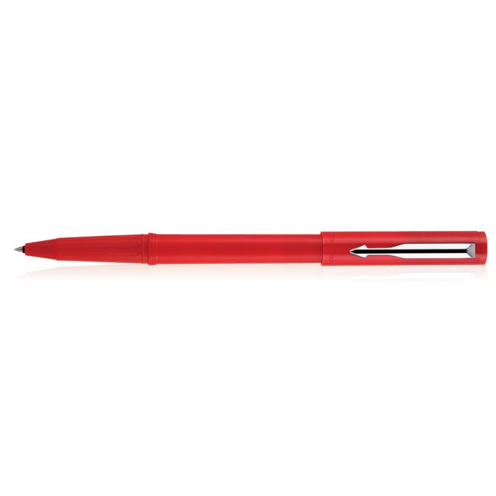 Parker Beta Standard Roller Ball Pen Chrome Trim Flame Red Body Color