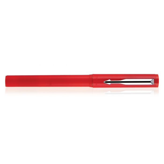 Parker Beta Standard Roller Ball Pen Chrome Trim Flame Red Body Color