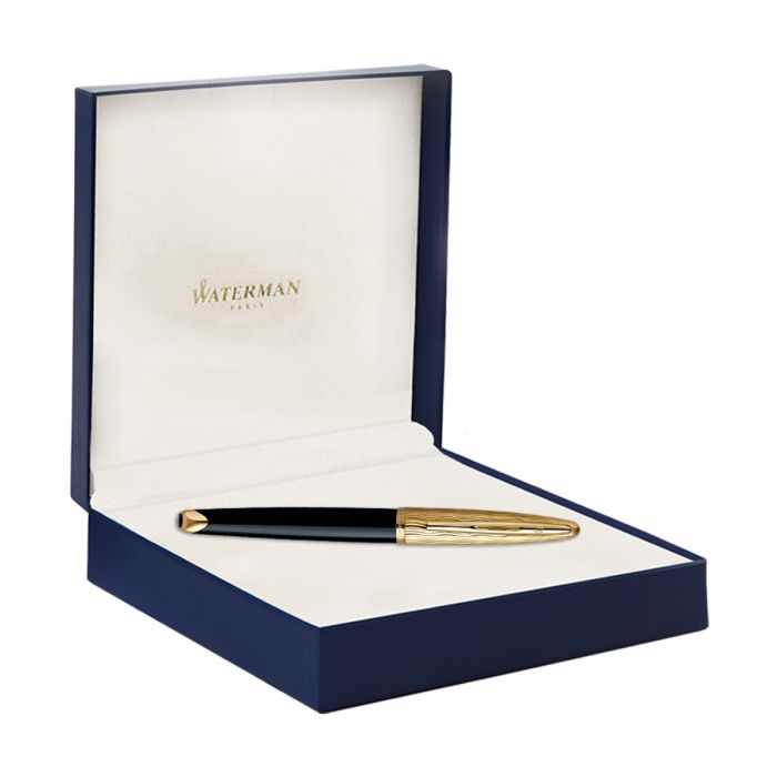 Waterman Carene Essential Black & Gold Gold Trim  Roller Ball Pen