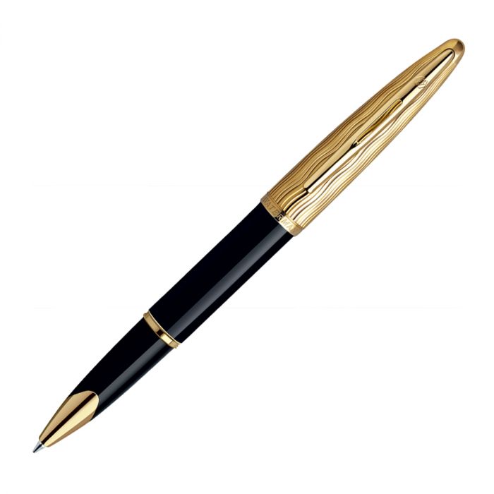 Waterman Carene Essential Black & Gold Gold Trim  Roller Ball Pen