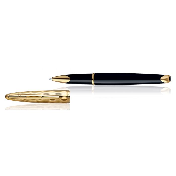 Waterman Carene Essential Black & Gold Gold Trim  Roller Ball Pen