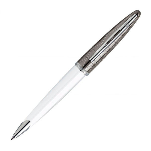 Waterman Carene Contemporary White & Gun Metal  Silver Trim  Ball Pen