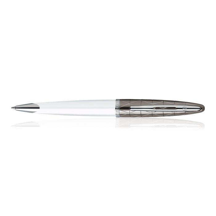 Waterman Carene Contemporary White & Gun Metal  Silver Trim  Ball Pen