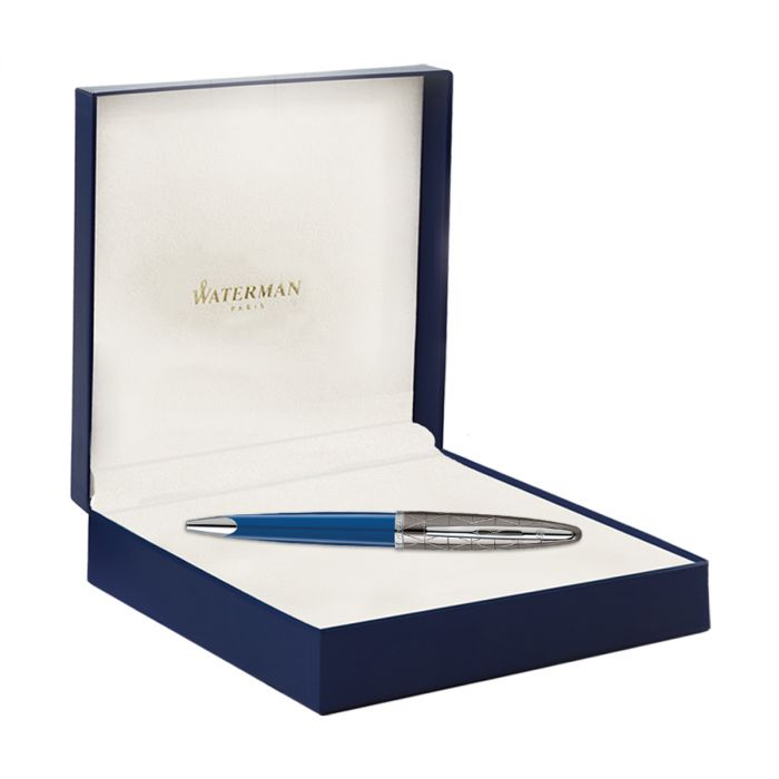 Waterman Carene Contemporary Blue & Gun Metal  Silver Trim  Ball Pen