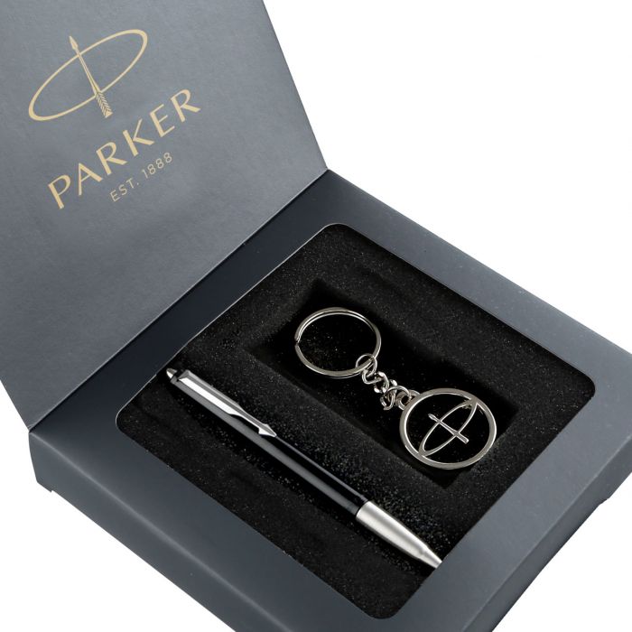 Parker Vector Special Edition Ball Pen Chrome Trim+Free Parker Key Chain Gift Set