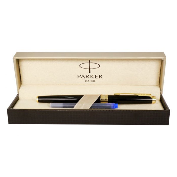 Parker Aster Laque Black Gold Trim Fountain Pen