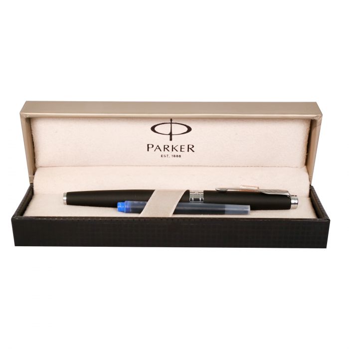 Parker Aster Matte Black Chrome Trim Fountain Pen