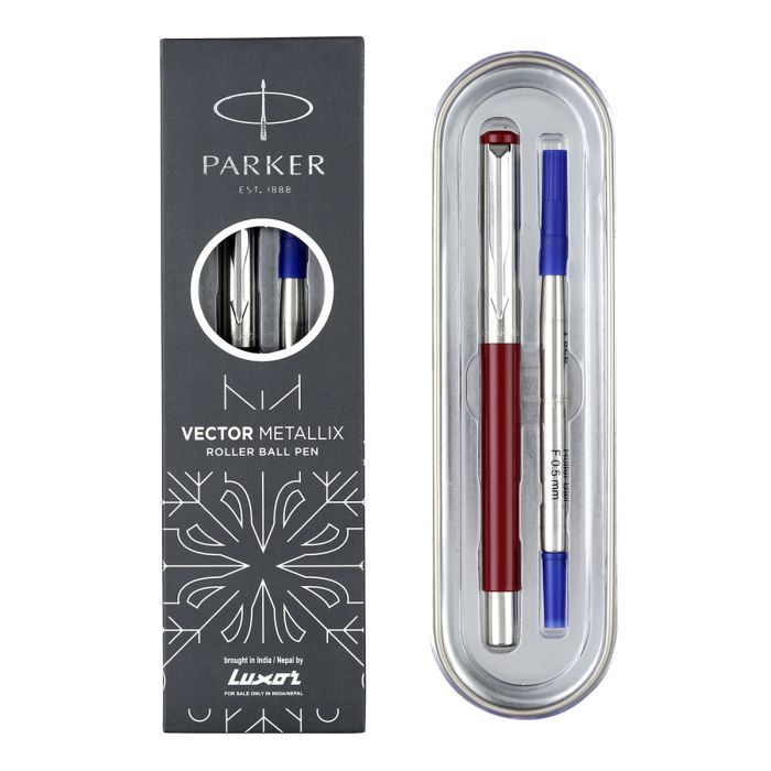 Parker Vector Metallix Roller Ball Pen Chrome Trim