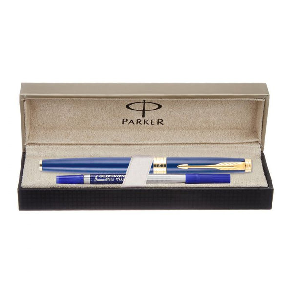 Parker Aster Matte Blue Gold Trim Roller Ball Pen