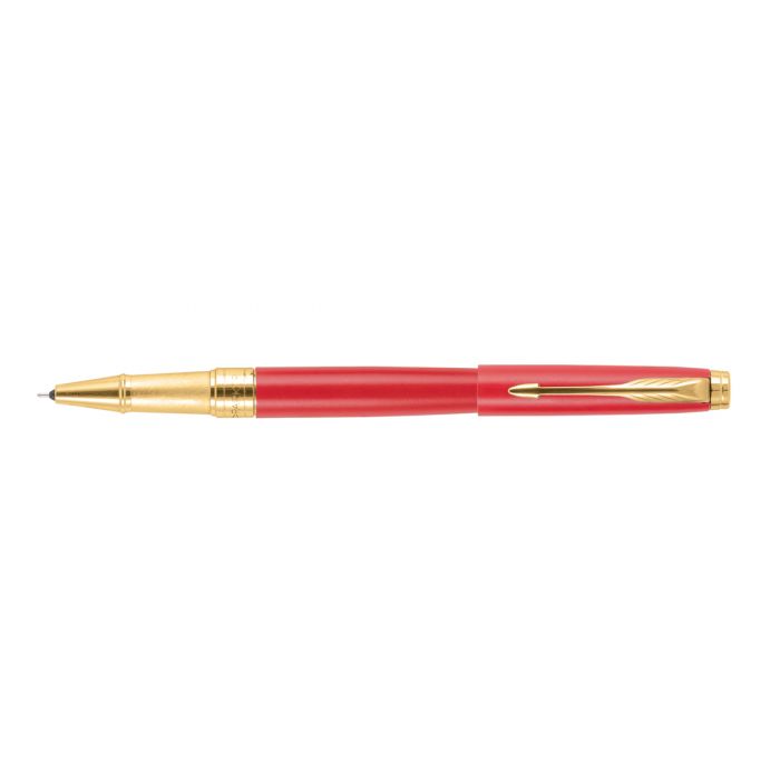Parker Aster Matte Red Gold Trim Roller Ball Pen