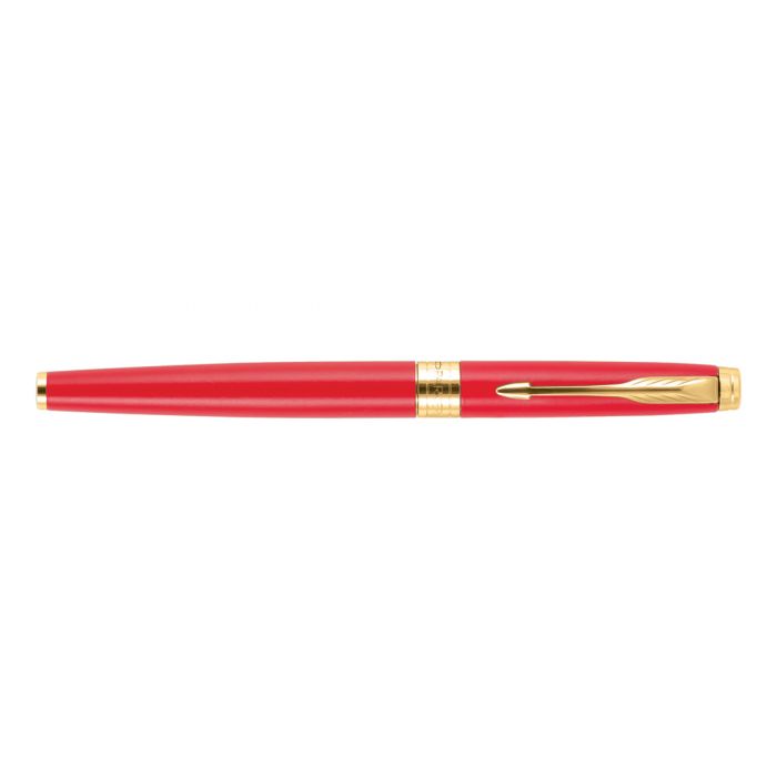 Parker Aster Matte Red Gold Trim Roller Ball Pen