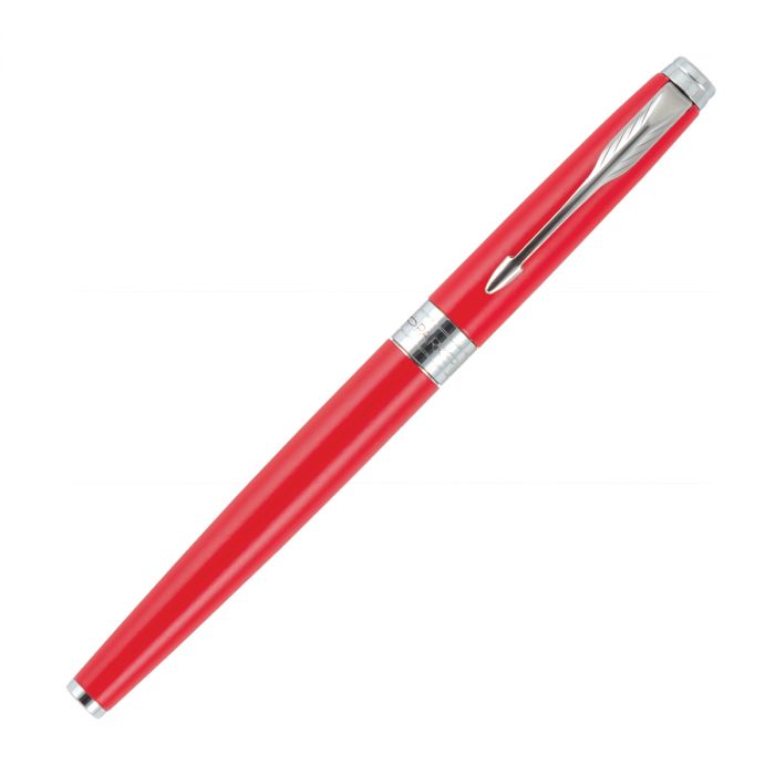 Parker Aster Matte Red Chrome Trim Roller Ball Pen