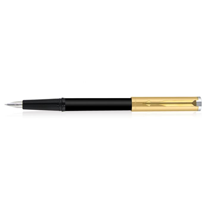 Parker Beta Premium Fountain Pen Gold Trim Gold Finish Cap + 1 Ink Cartridge Free