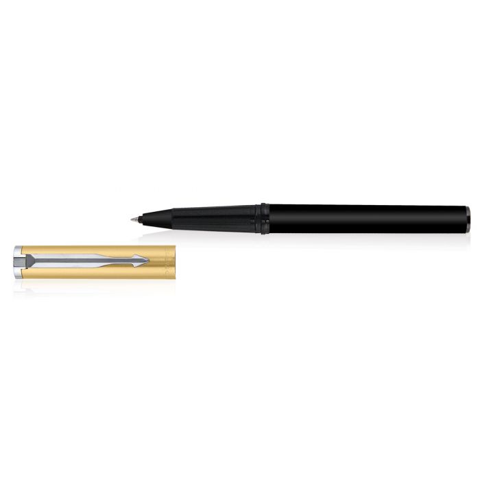 Parker Beta Premium Roller Ball Pen Chrome Trim Gold Finish Cap