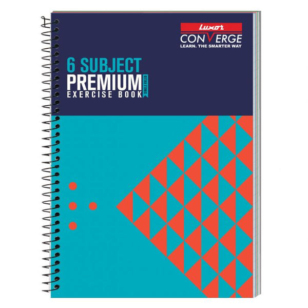 Luxor 6 Subject Spiral Premium Exercise Notebook, Single Ruled - 300 Pages, 21*29.7cm, PYRAMID