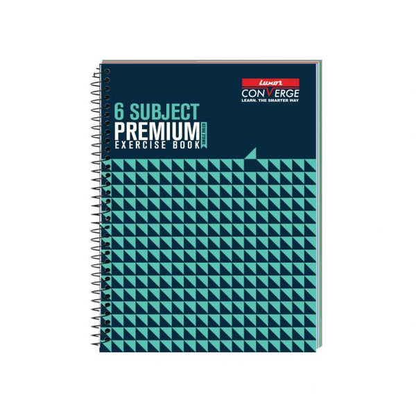 Luxor 6 Subject Spiral Premium Exercise Notebook, Single Ruled - (18cm x 24cm), 300 Pages -Seamless