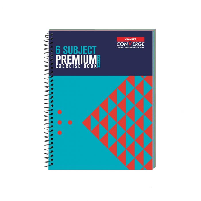 Luxor 6 Subject Spiral Premium Exercise Notebook, Single Ruled - (18cm x 24cm), 300 Pages -Pyramid
