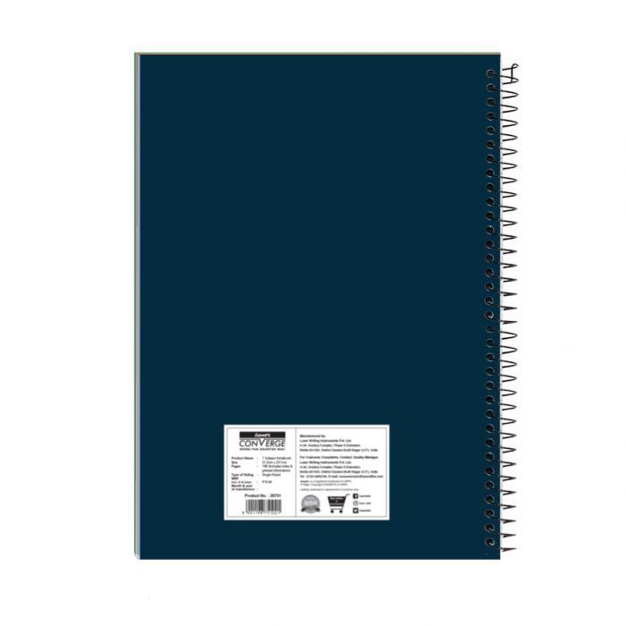 Luxor 5 Subject Spiral Premium Exercise Notebook, Single Ruled - (20.3cm x 26.7cm), 250 Pages -Seamless