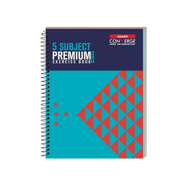 Luxor 5 Subject Spiral Premium Exercise Notebook, Single Ruled - (18cm x 24cm), 250 Pages- Pyramid