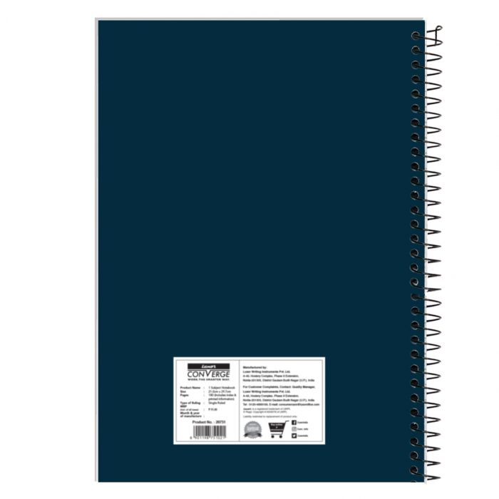 Luxor 1 Subject Spiral Premium Exercise Notebook, Single Ruled - (21cm x 29.7cm), 160 Pages-PYRAMID