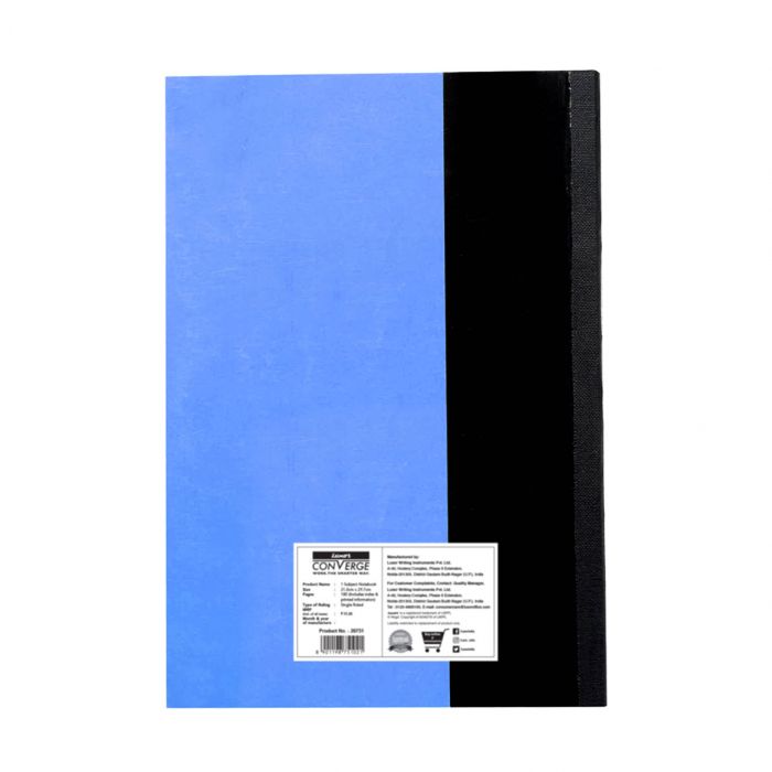 Luxor 1 Subject Spine Taped Premium Exercise Notebook, Single Ruled - (18.5cm x 27.2cm), 180 Pages