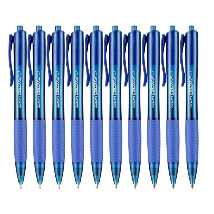 Luxor Micra Ball Pen - 0.7Mm Tip - Blue Pack Of 10