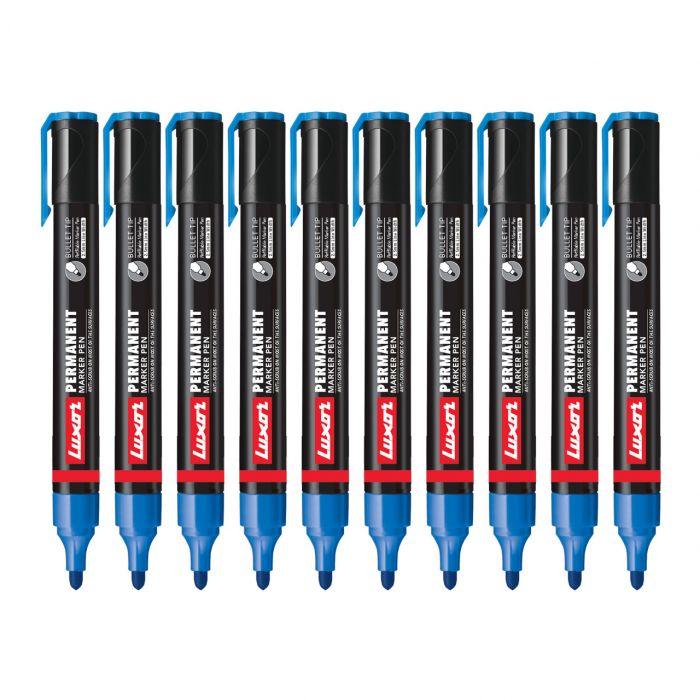 Luxor Refillable Permanent Marker - Blue - Box Of 10