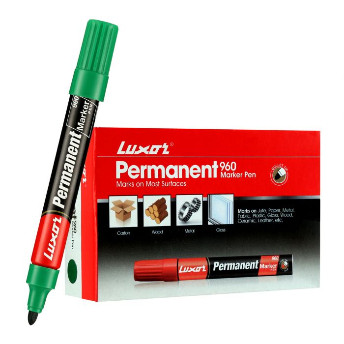 Luxor Permanent Marker - Green - Box Of 10