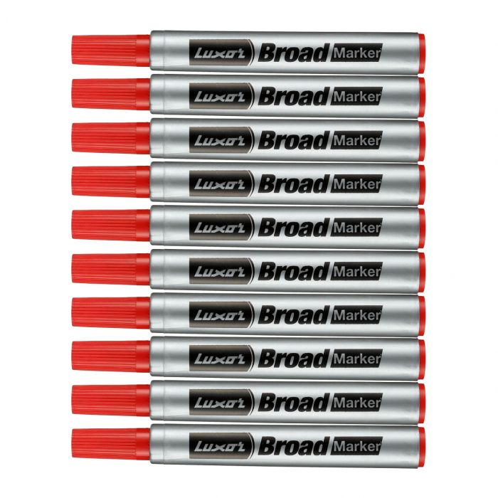 Luxor Broad Marker - Red - (Box Of 10)