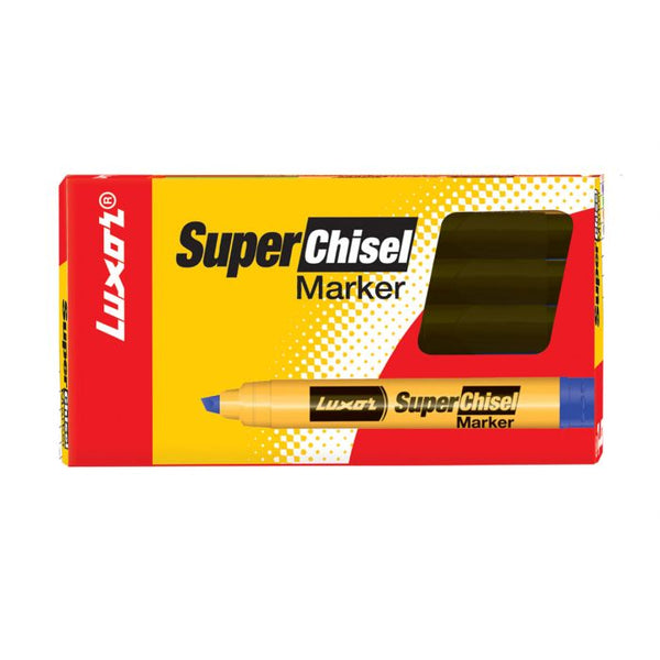 Luxor Super Chisel Marker - Black - (Pack Of 10)