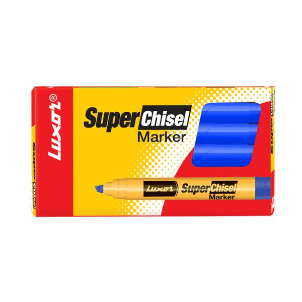 Luxor Super Chisel Marker - Blue - (Pack Of 10)