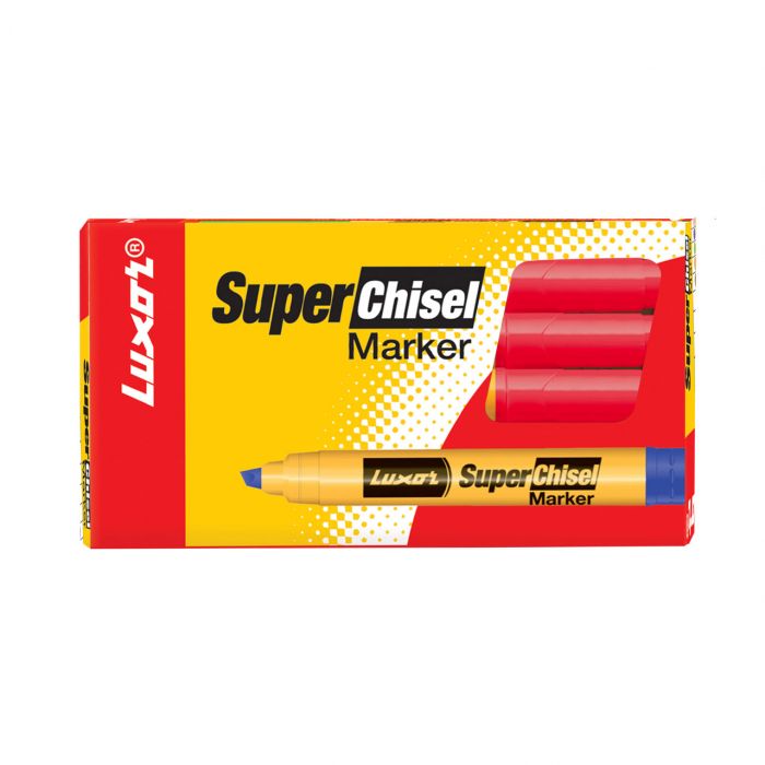 Luxor Super Chisel Marker - Red - (Pack Of 10)
