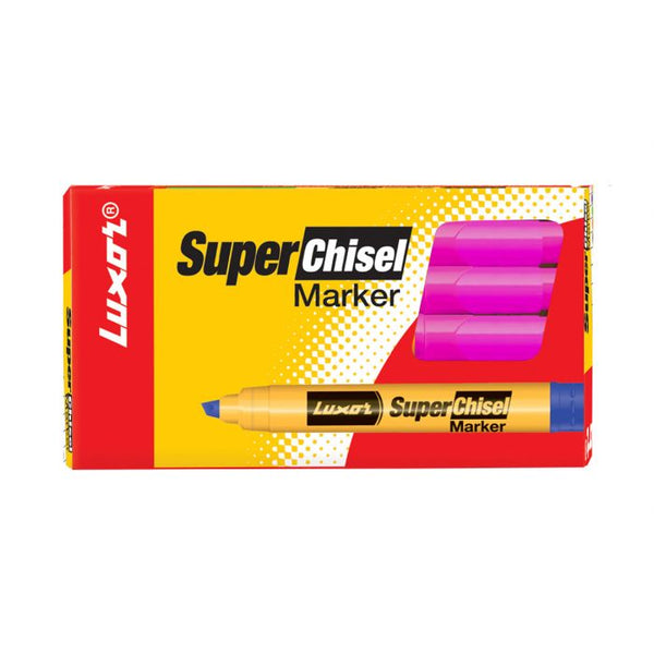 Luxor Super Chisel Marker - Pink - (Pack Of 10)