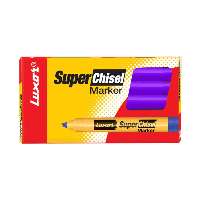 Luxor Super Chisel Marker - Voilet - (Pack Of 10)