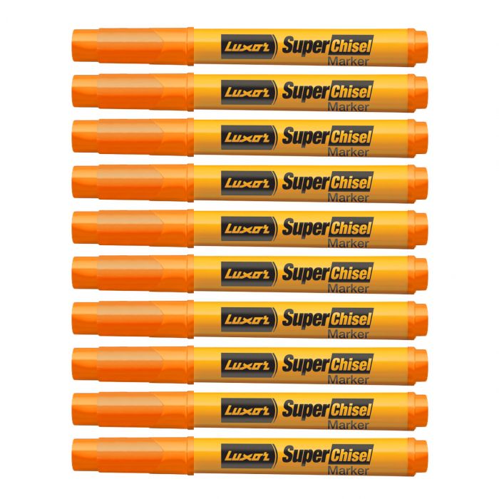 Luxor Super Chisel Marker - Orange - (Pack Of 10)