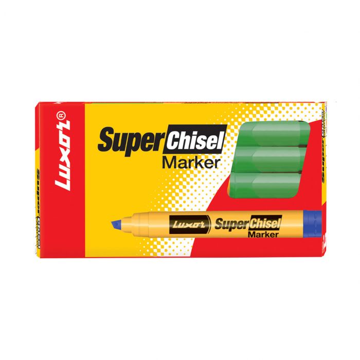 Luxor Super Chisel Marker - Apple Green - (Pack Of 10)