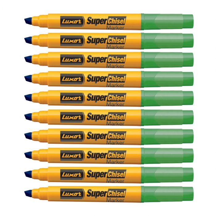 Luxor Super Chisel Marker - Apple Green - (Pack Of 10)