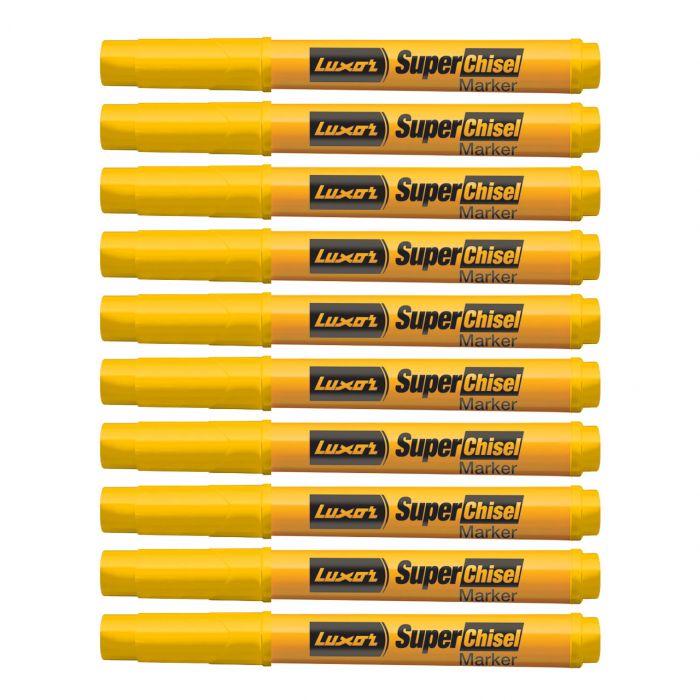 Luxor Super Chisel Marker - Yellow - (Pack Of 10)