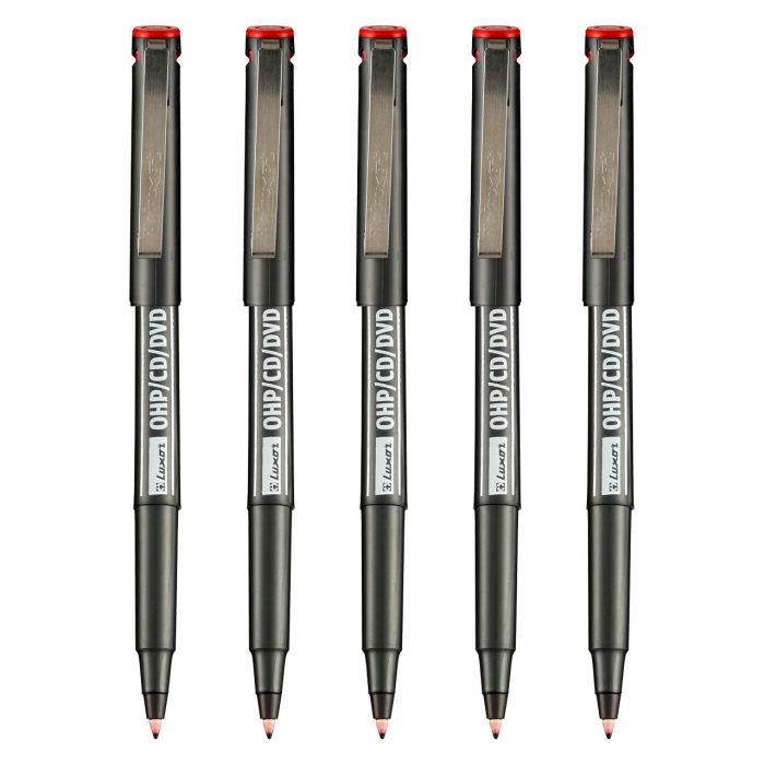 Luxor Ohp Permanent Marker - Red - Set Of 5